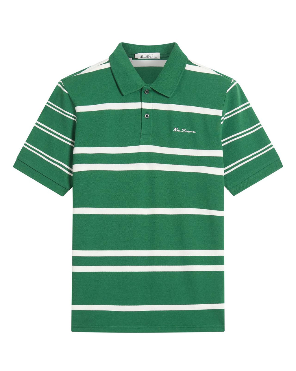 Mixed Stripe Polo in Fraser Green