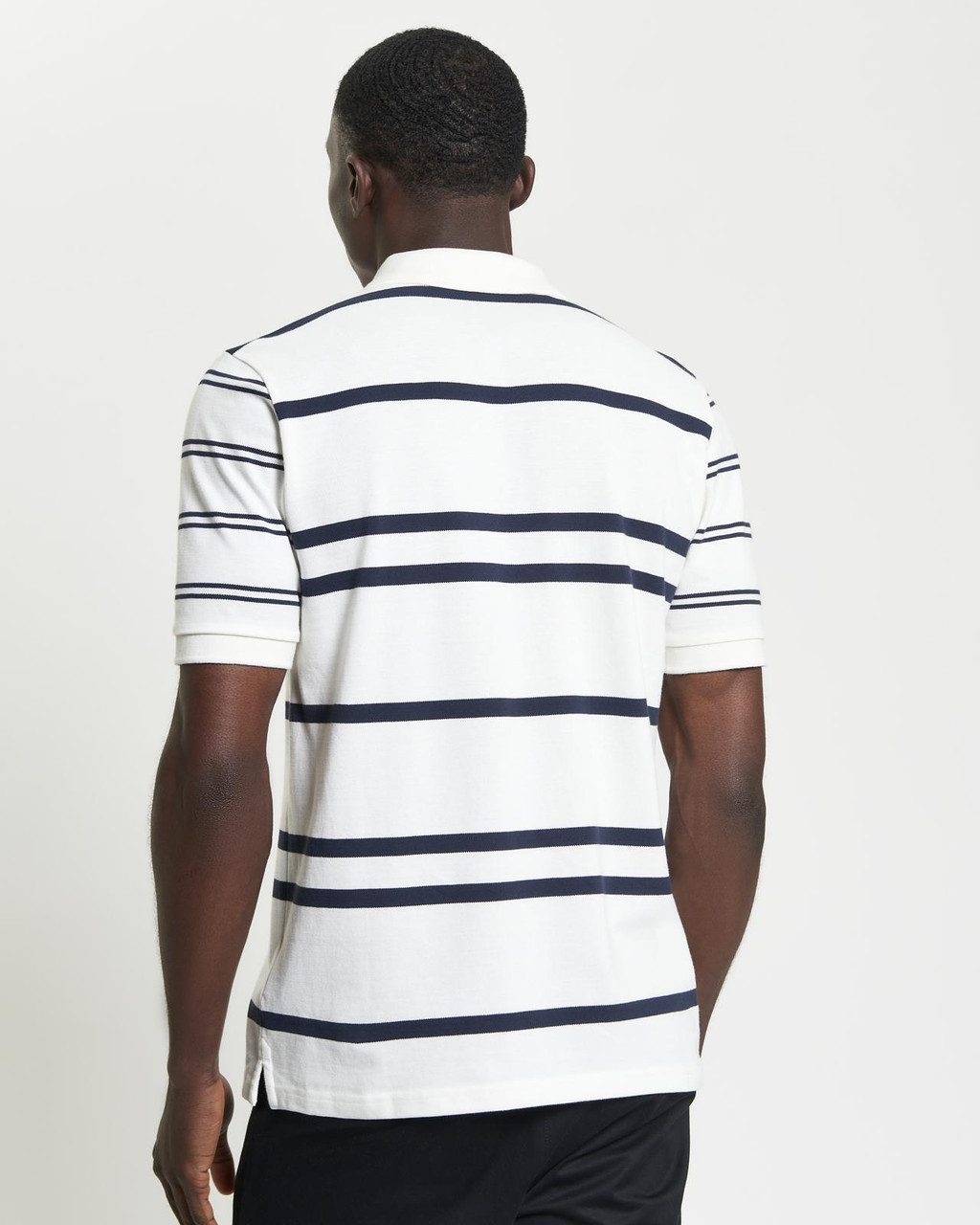 Mixed Stripe Polo in Snow White