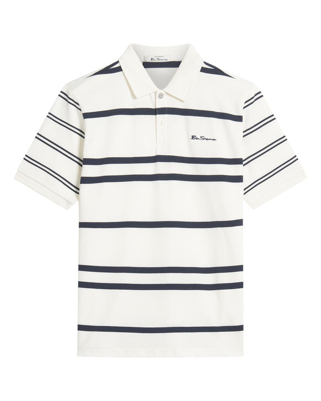 Mixed Stripe Polo in Snow White