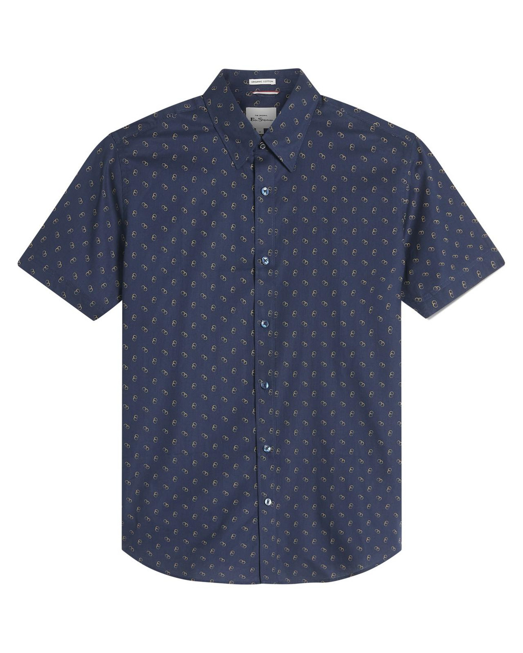 Stipple Print Shirt in Dark Navy