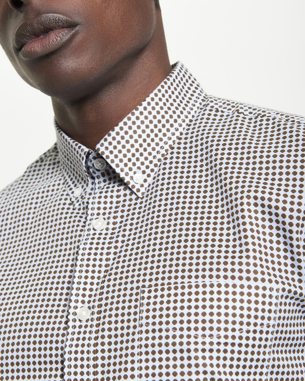 Geo Print Shirt in Ice Blue