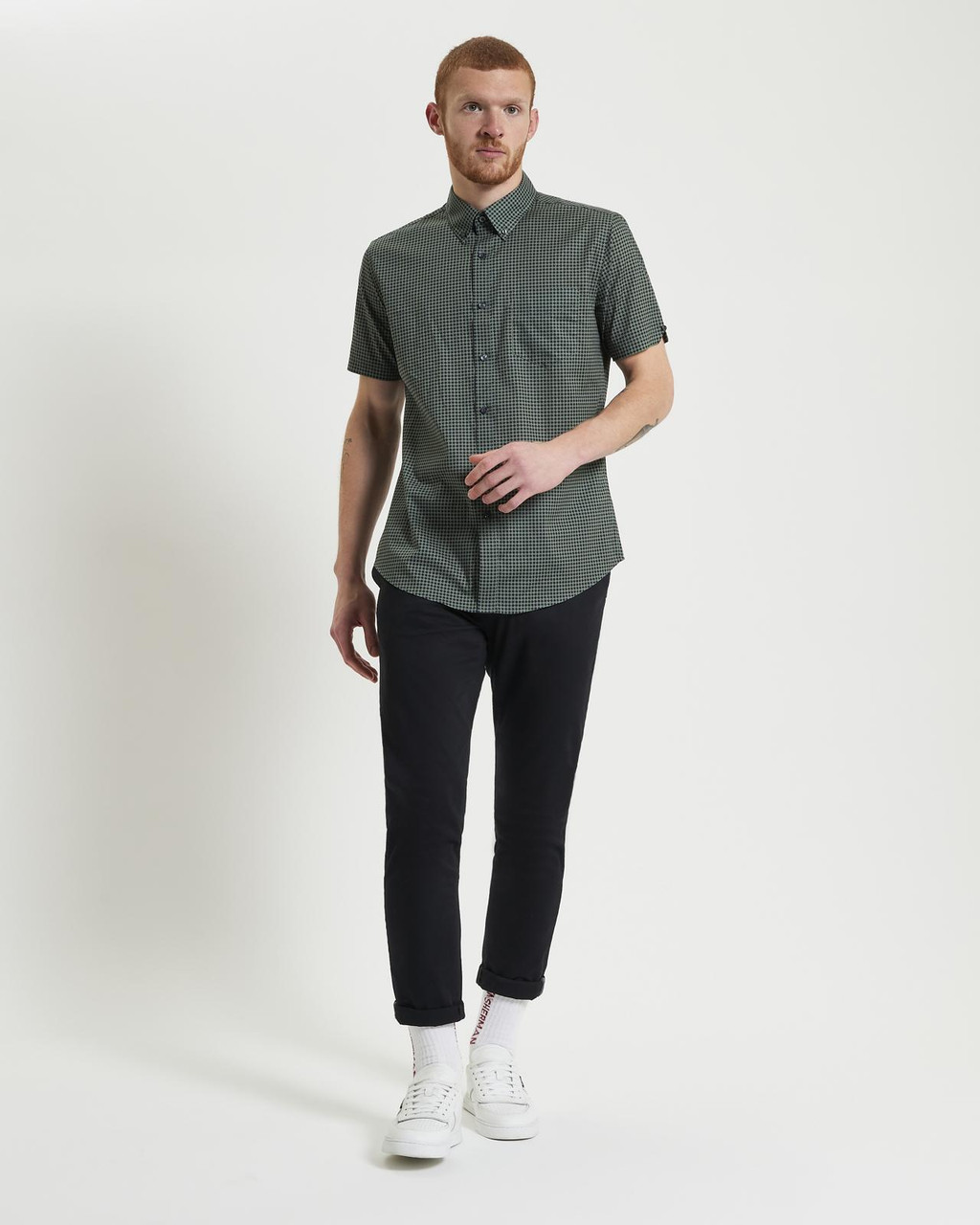 Geo Print Shirt in Pale Khaki