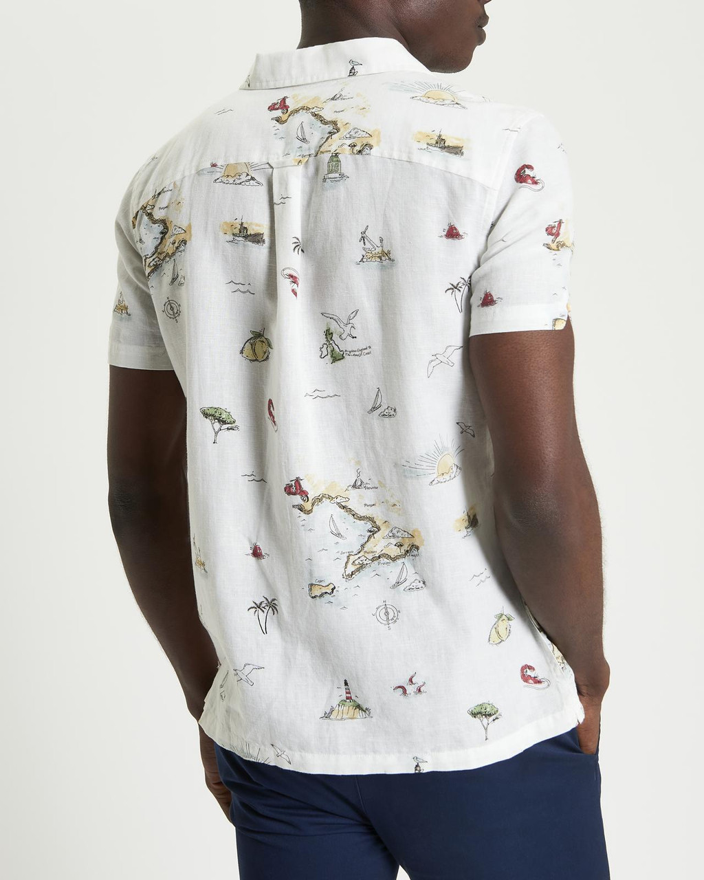 Brighton To Amalfi Print Shirt in Snow White