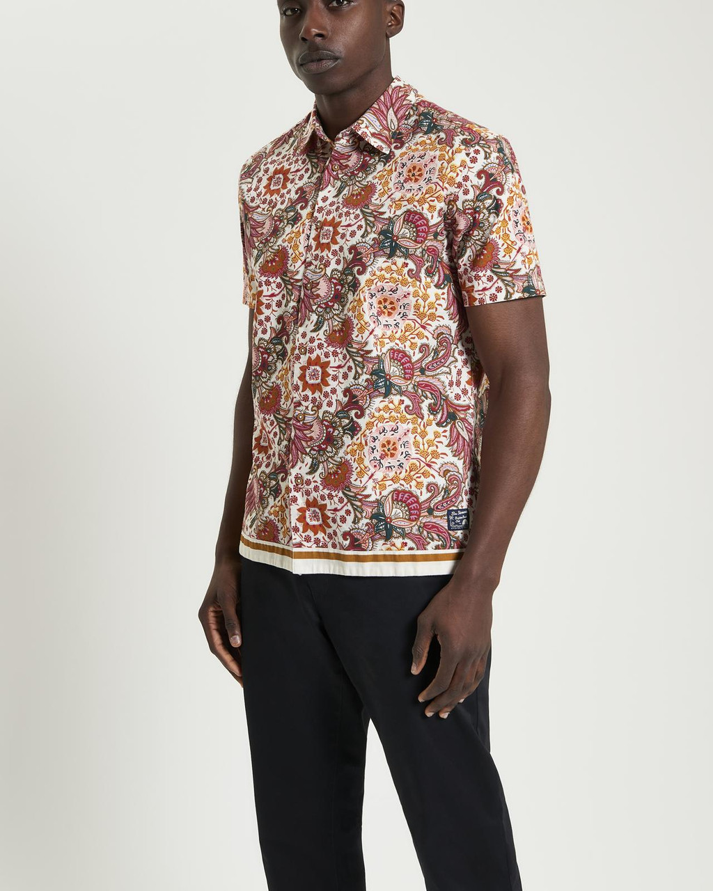 Foulard Border Print Shirt in Ivory