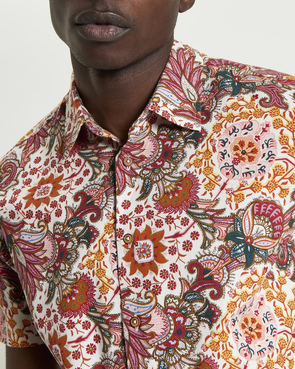 Foulard Border Print Shirt in Ivory