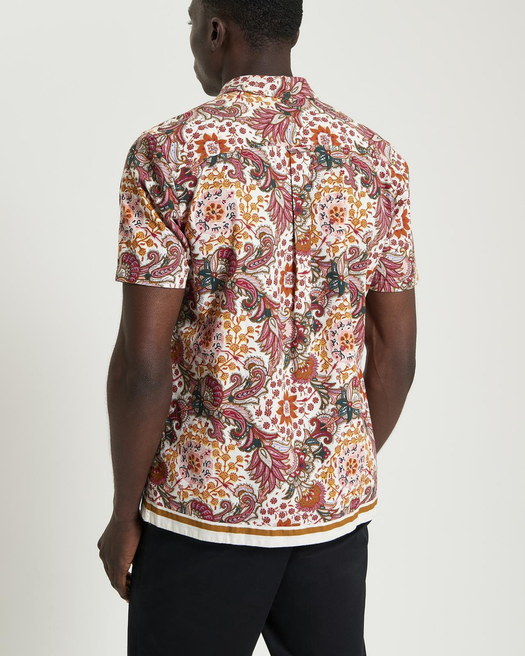 Foulard Border Print Shirt in Ivory
