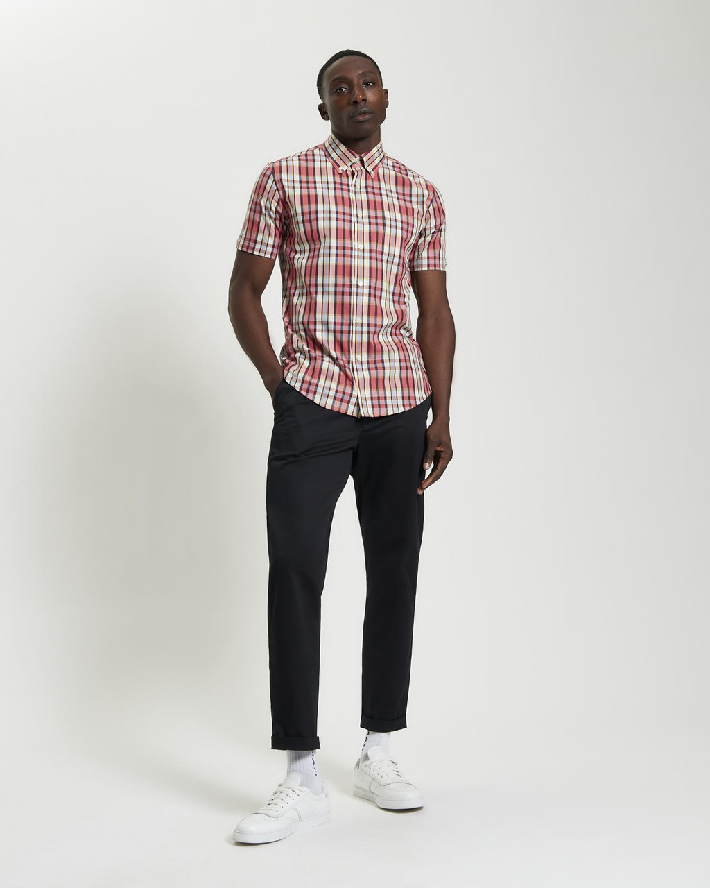 Irregular Check Shirt in Cerise