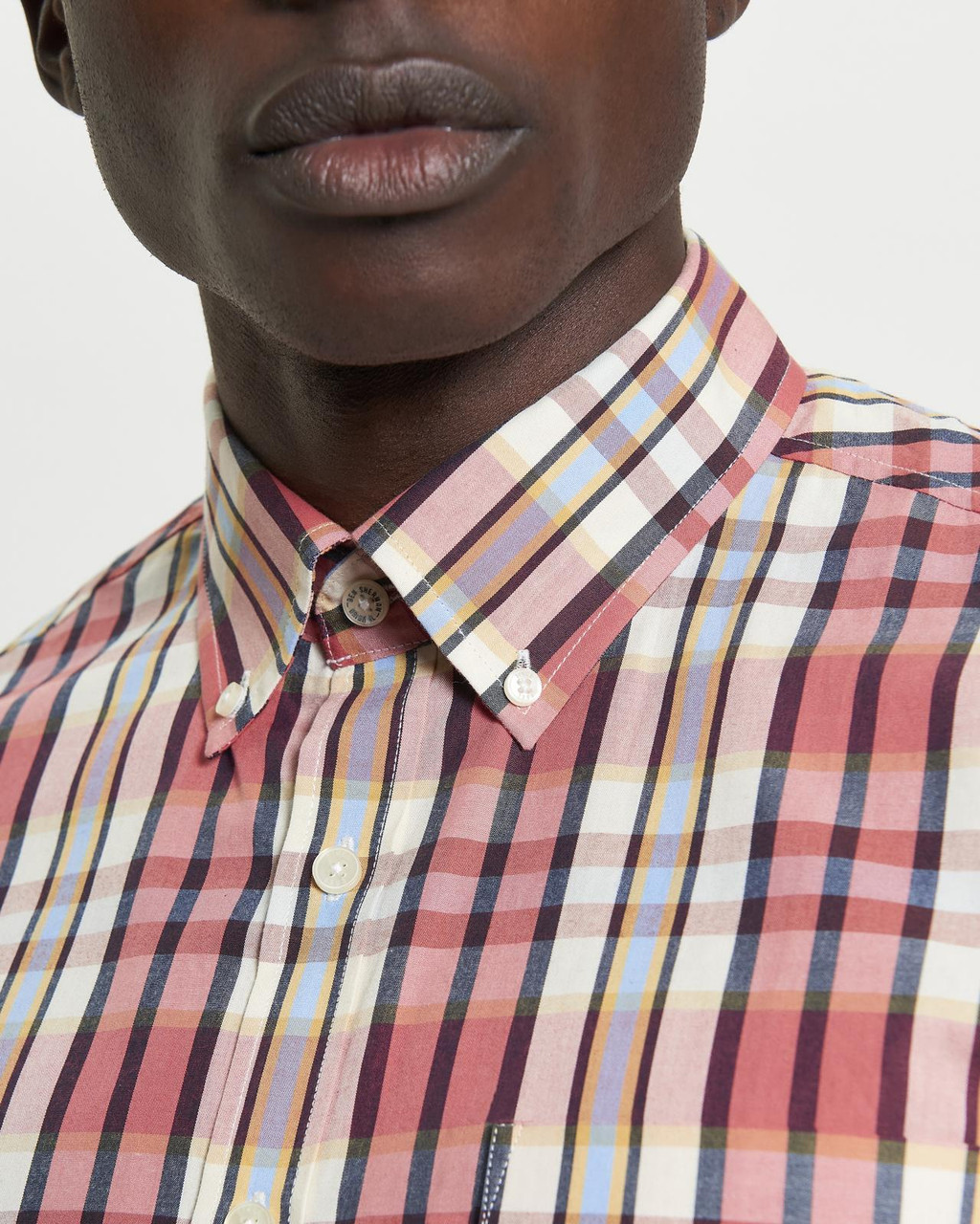Irregular Check Shirt in Cerise