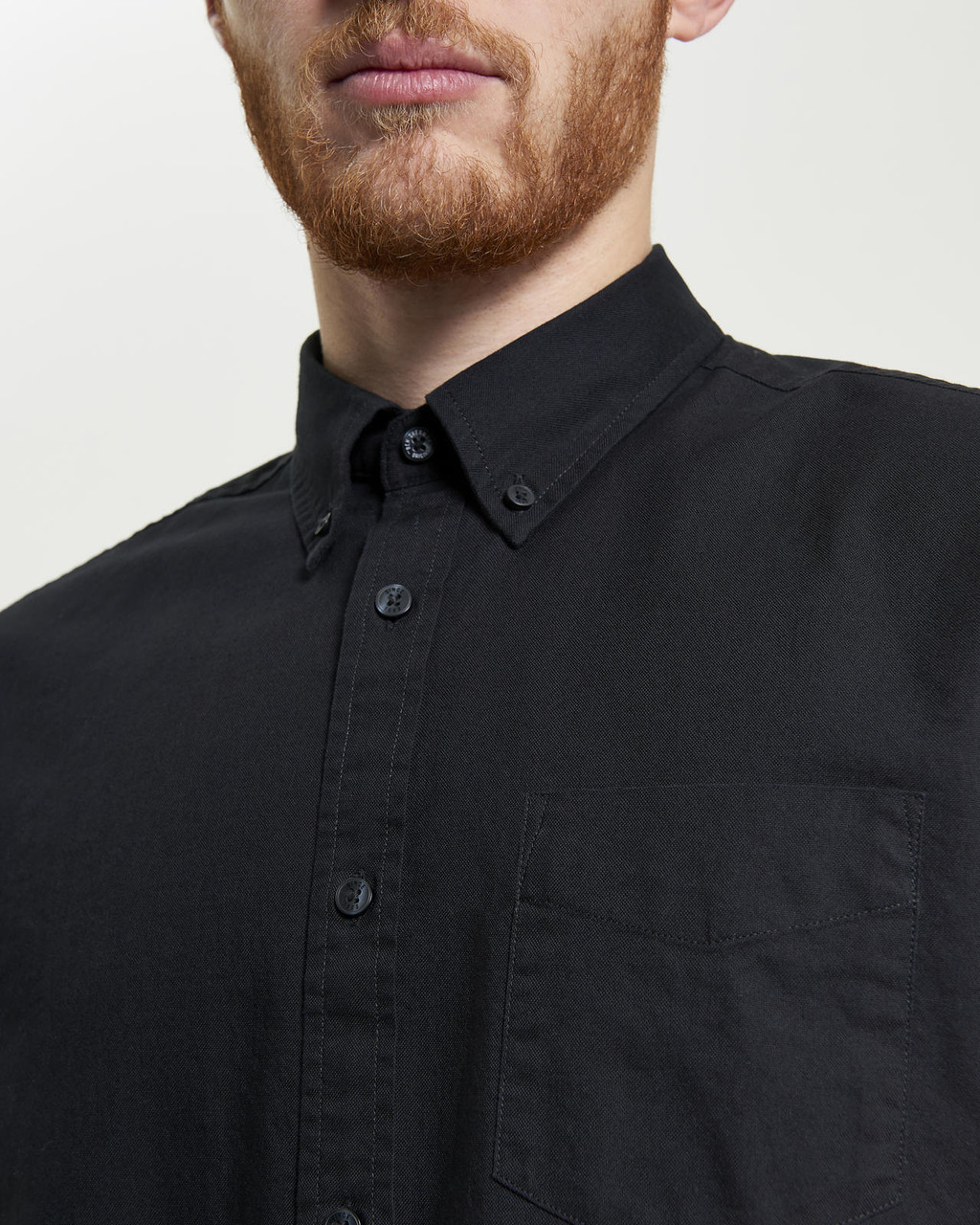 Short Sleeve Signature Oxford Shirt in Black