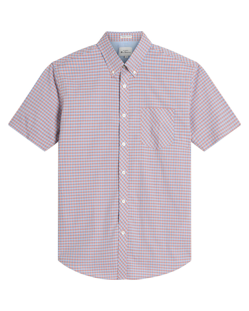 Short Sleeve Signature Gingham Shirt in Light Pink