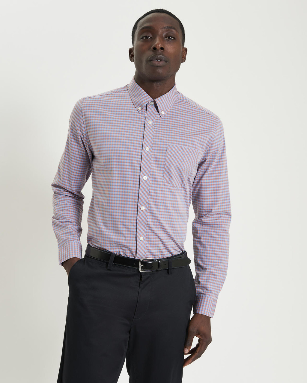 Long Sleeve Signature Gingham Shirt in Light Pink