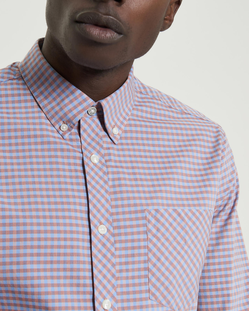 Long Sleeve Signature Gingham Shirt in Light Pink