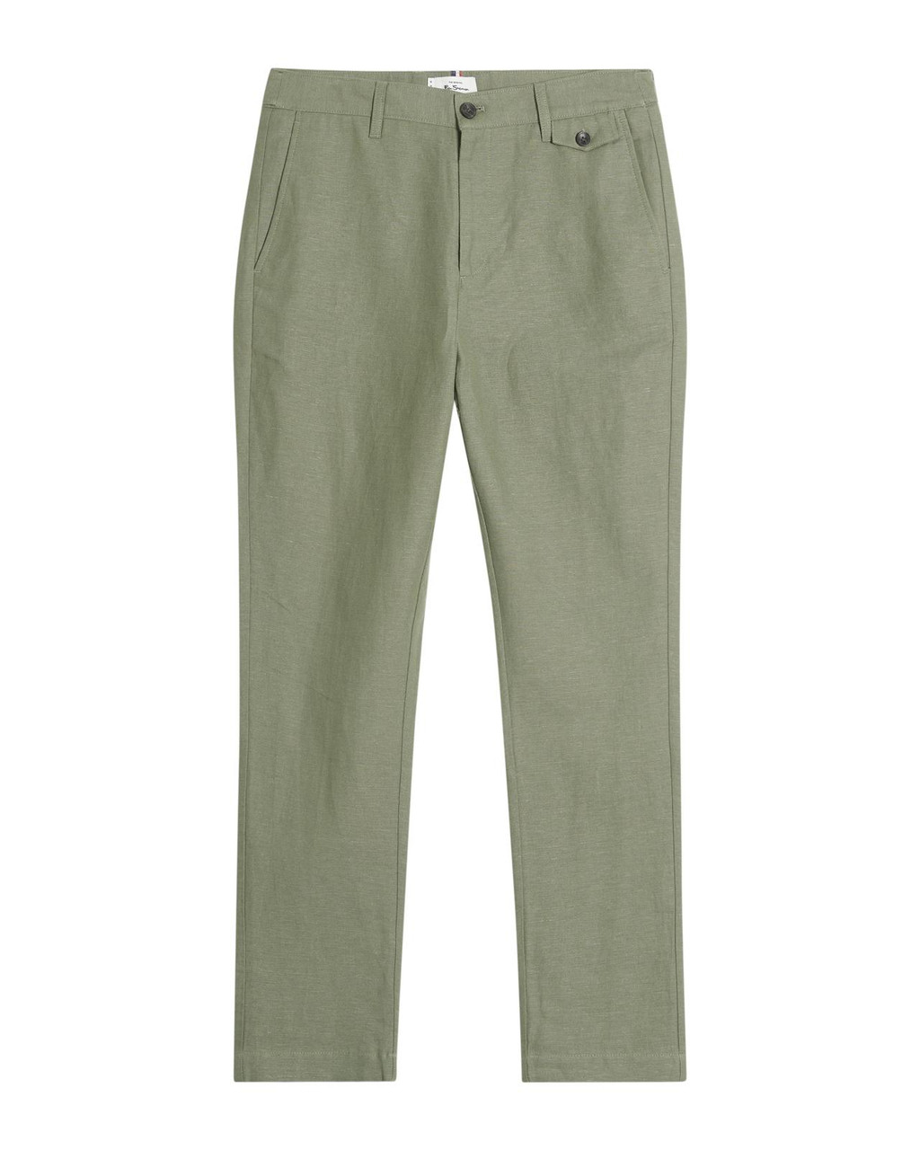 Linen Cotton Trousers in Olive