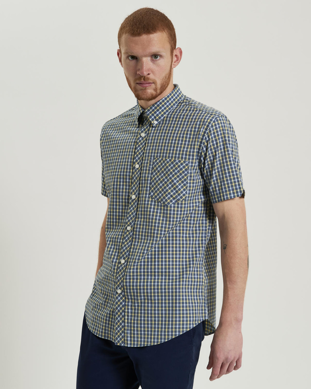 Short Sleeve Signature House Check Shirt in Corn