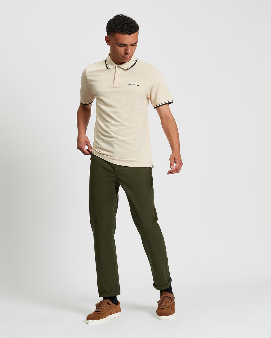 Signature Classic Slim Stretch Chino in Khaki
