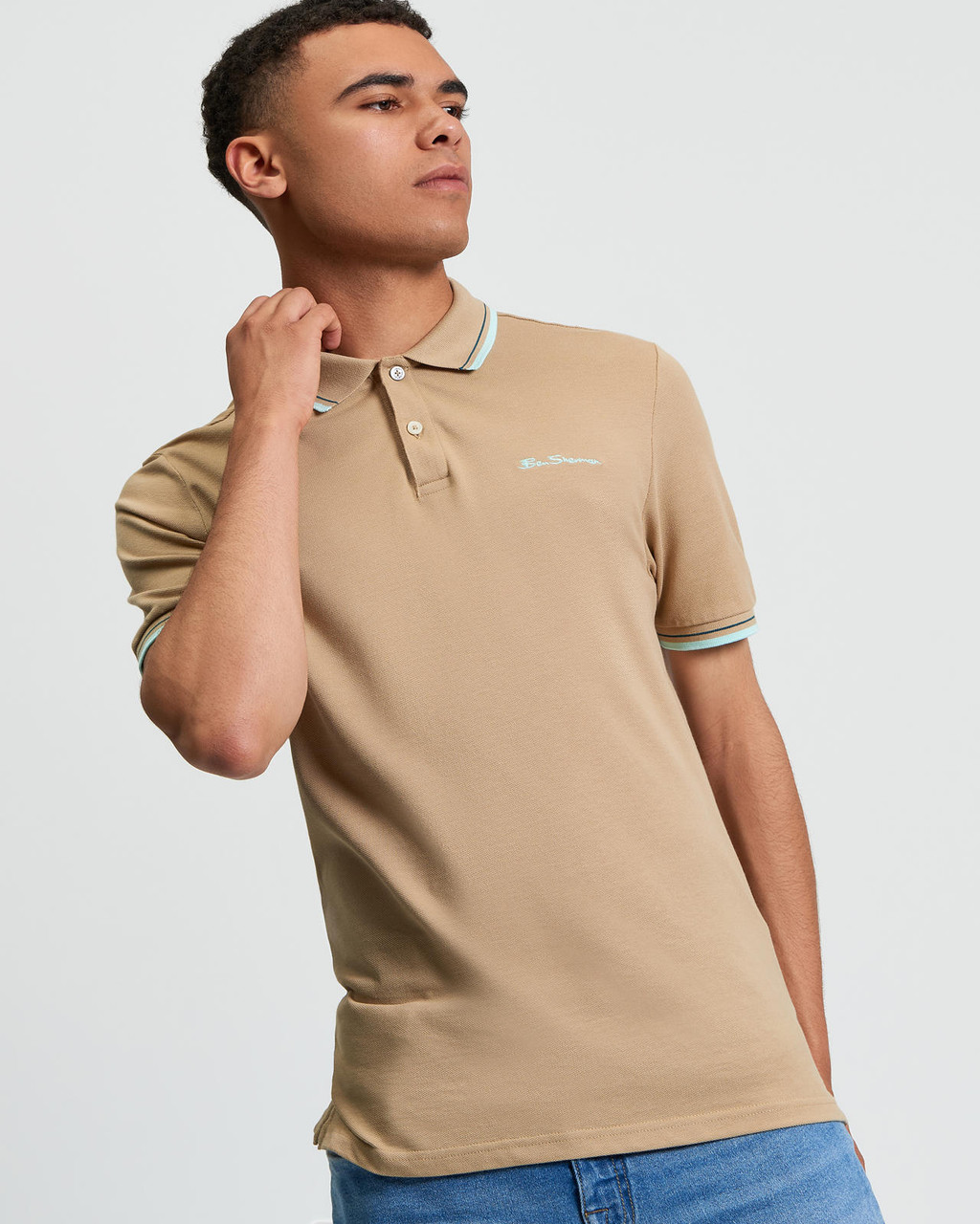 Signature Pique Polo in Sand