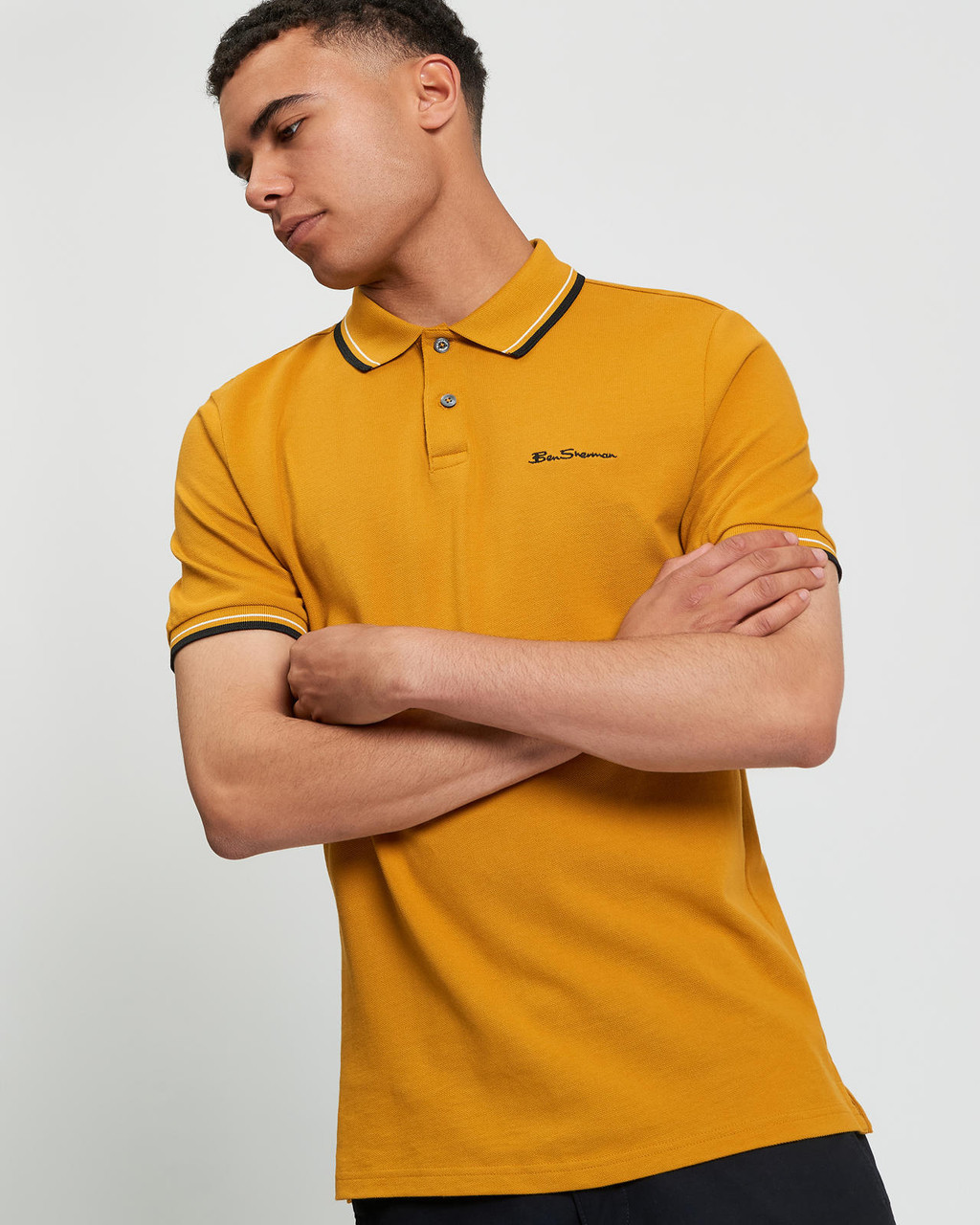 Signature Pique Polo in Mustard