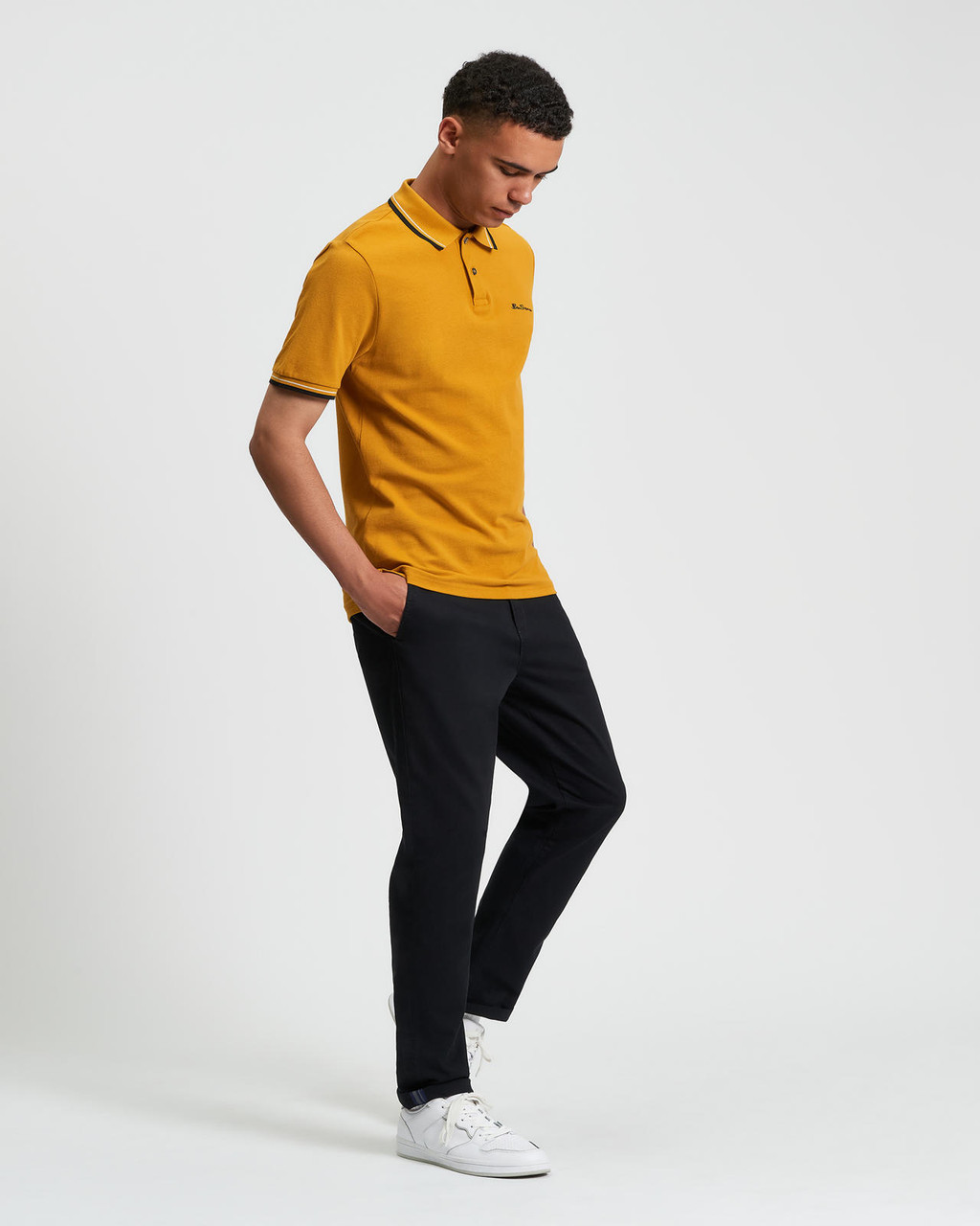 Signature Pique Polo in Mustard