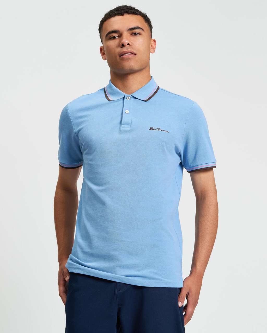 Signature Pique Polo in Pale Blue