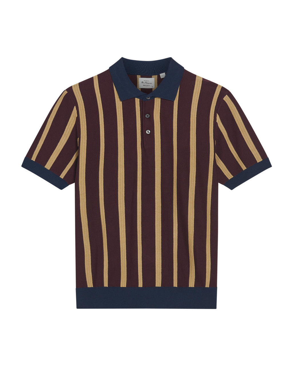 RAISED STRIPE POLO in Dark Wine