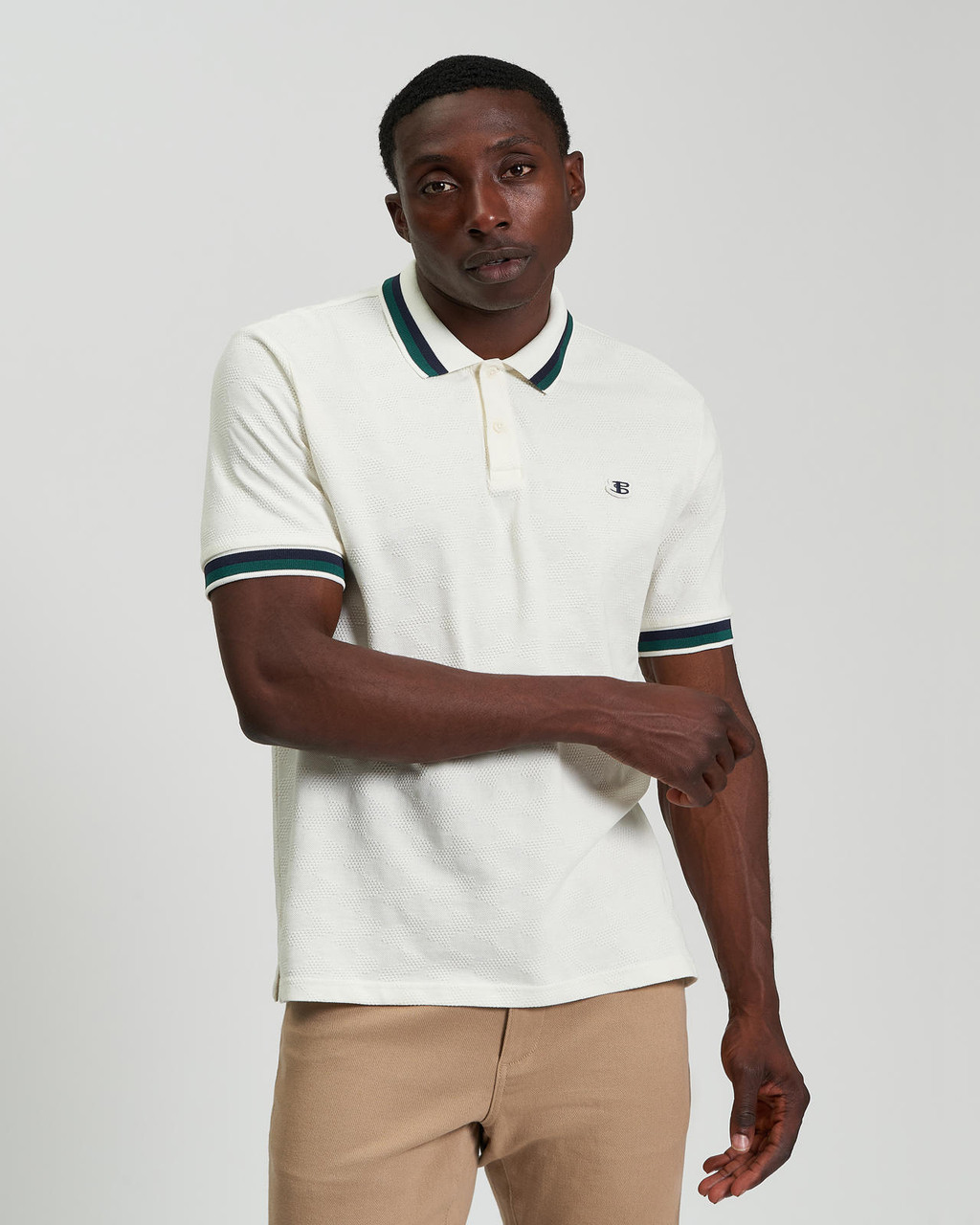 Fabric Interest Polo in Snow White