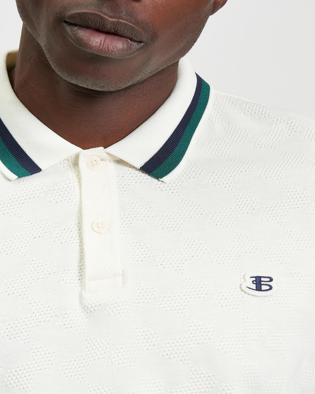 Fabric Interest Polo in Snow White