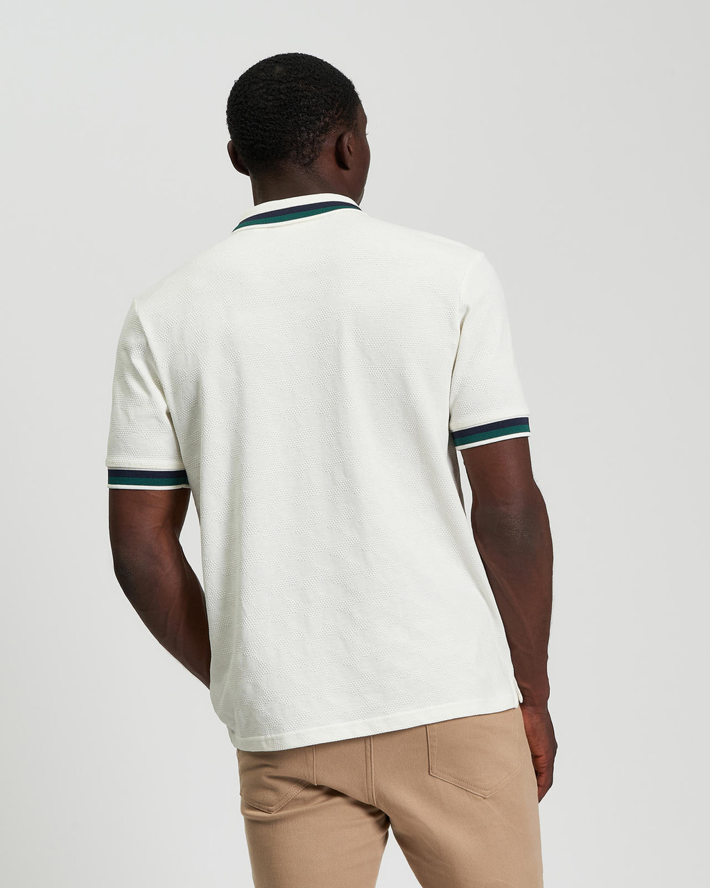 Fabric Interest Polo in Snow White