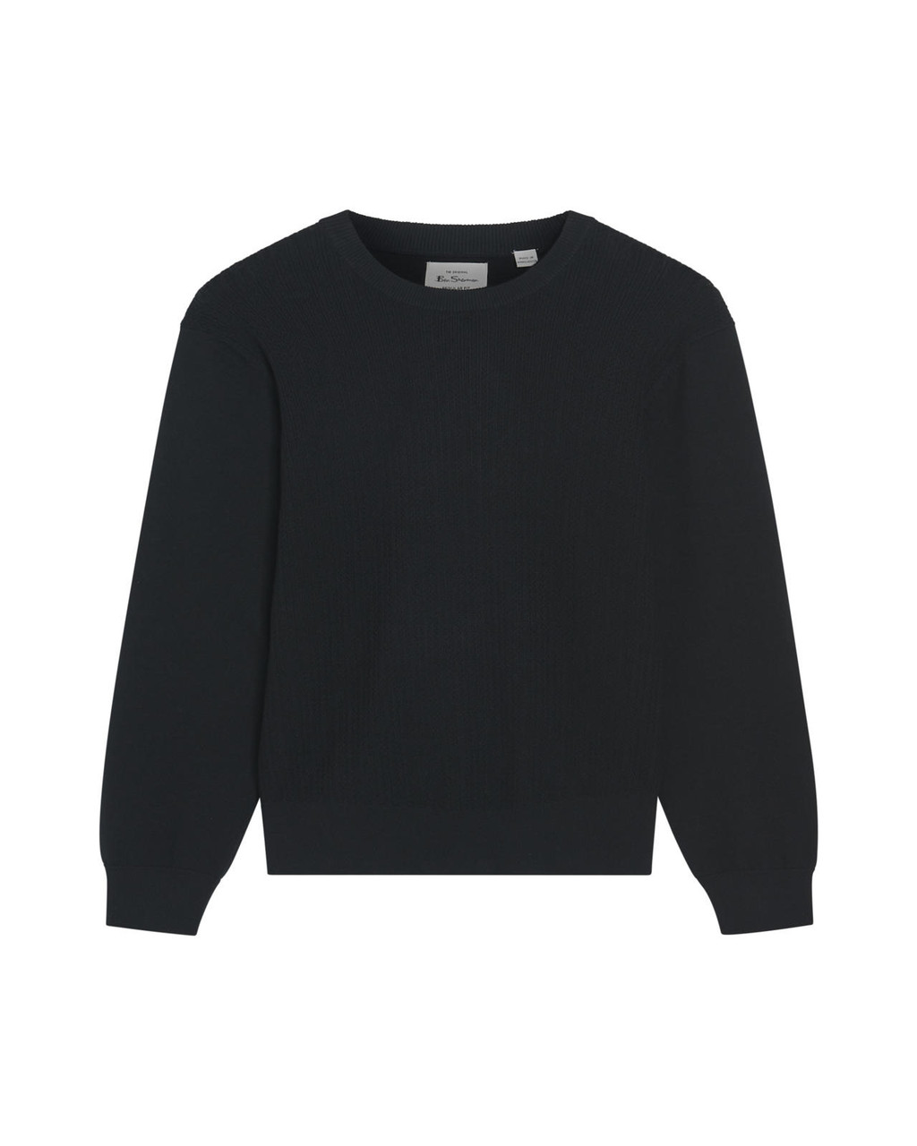 TEXTURED FRONT CREW in Black