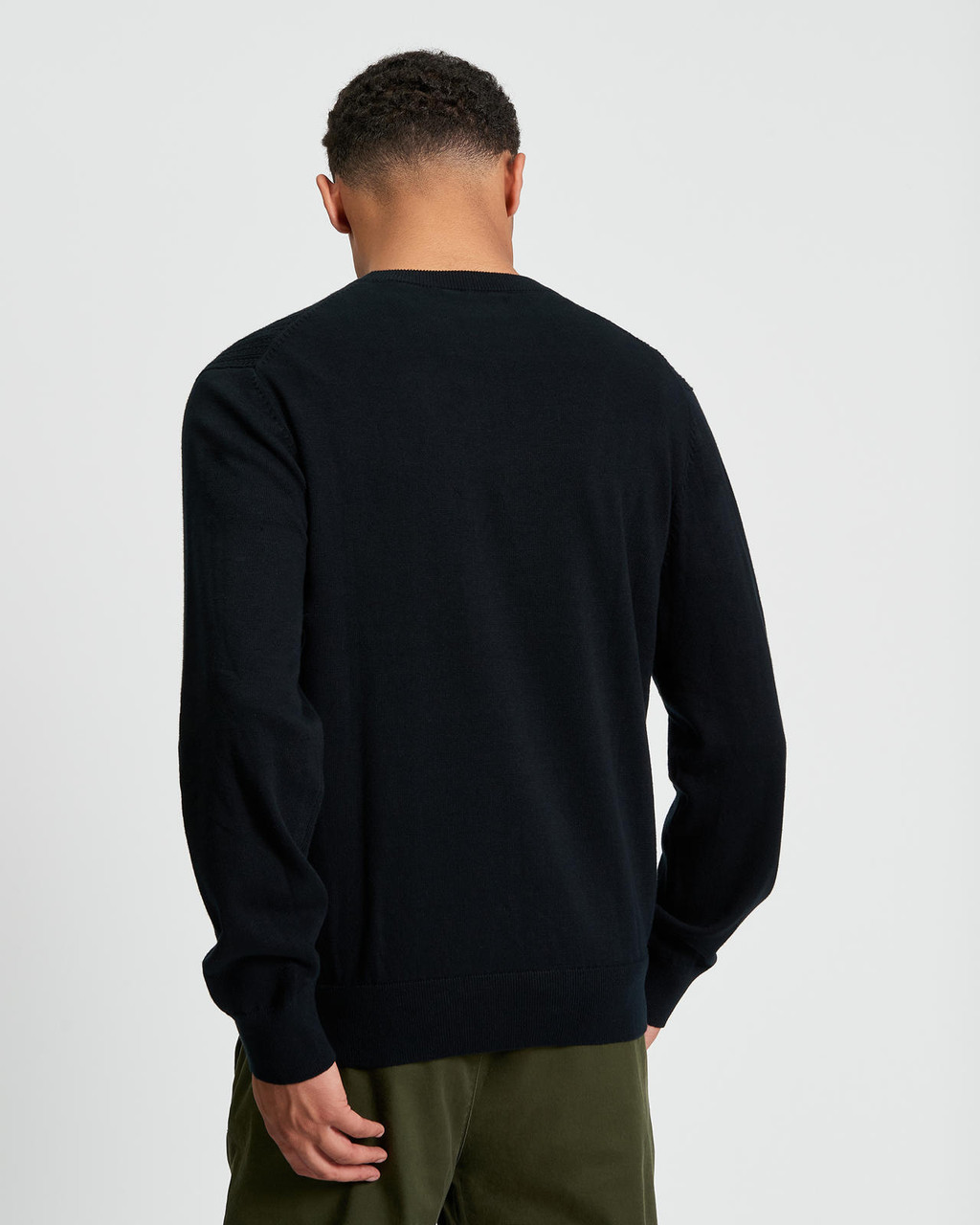 TEXTURED FRONT CREW in Black