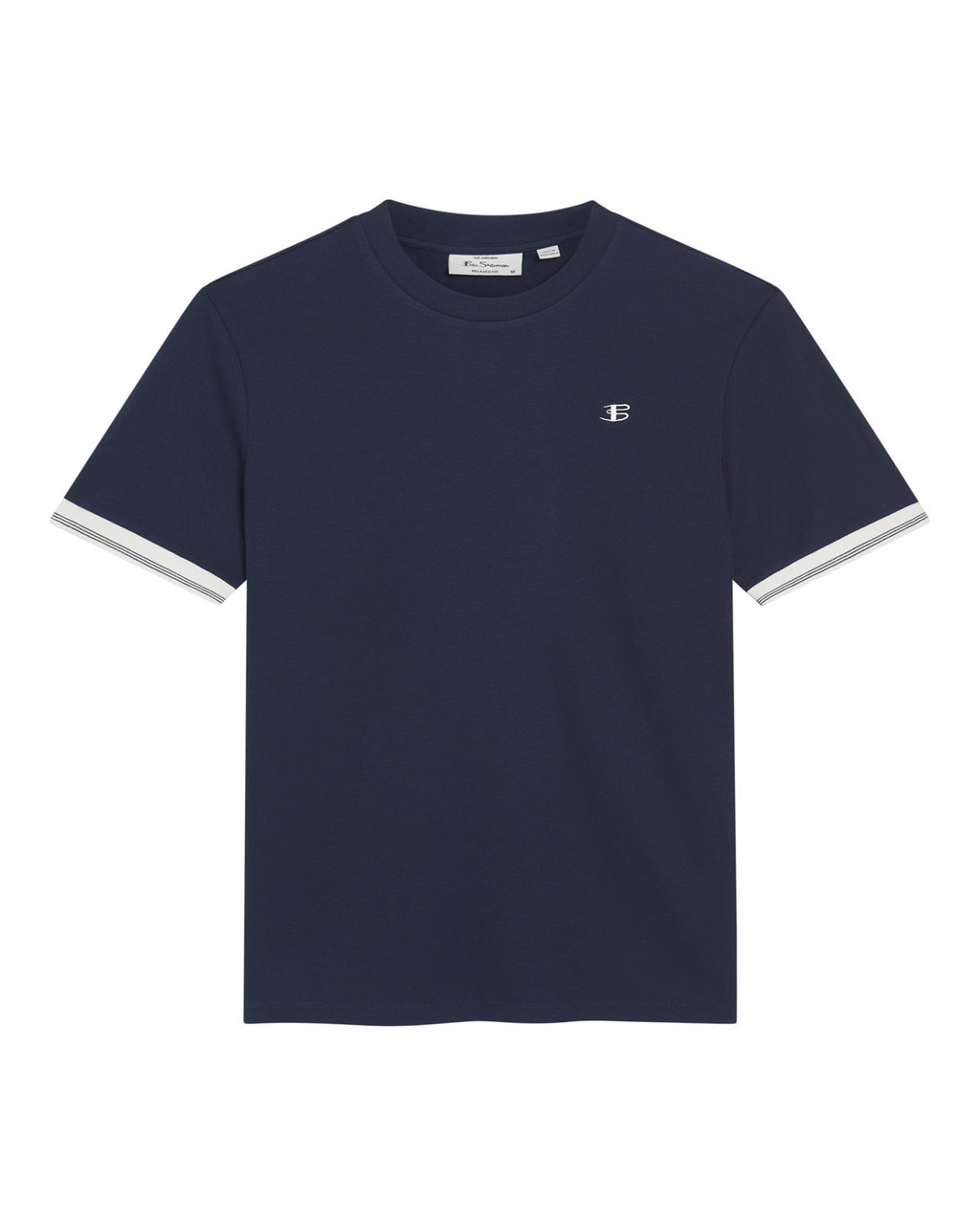 Textured Tipped Tee in Dark Navy