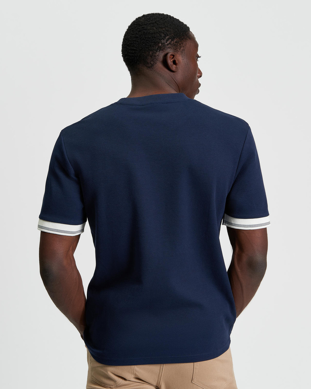 Textured Tipped Tee in Dark Navy