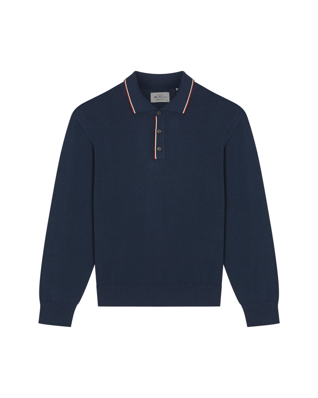 TIPPED MERINO POLO in Dark Navy