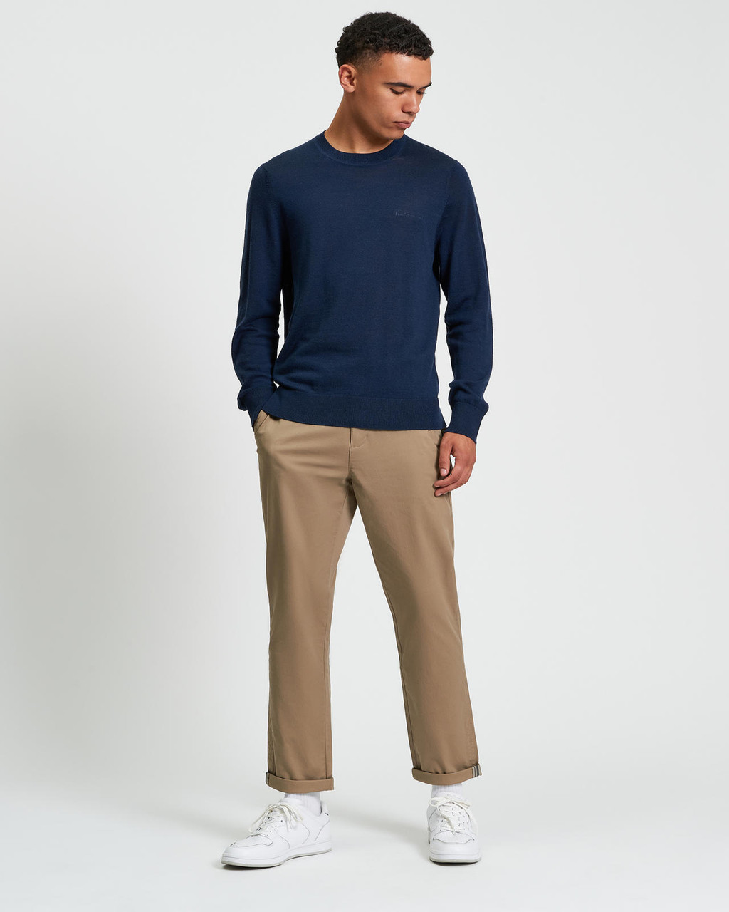 MERINO CREW NECK in Dark Navy