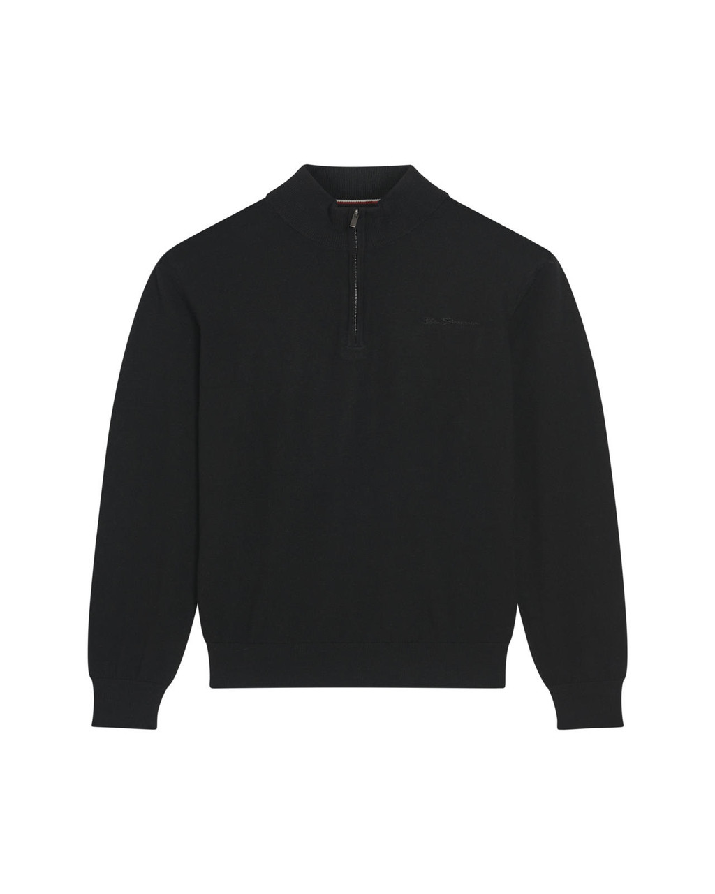 MERINO HALF ZIP in Black