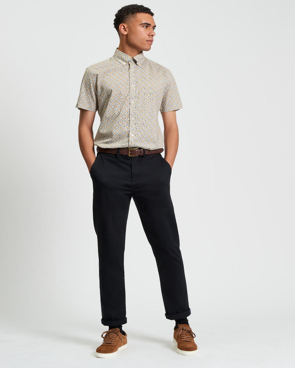 RETRO GEO PRINT in Mustard