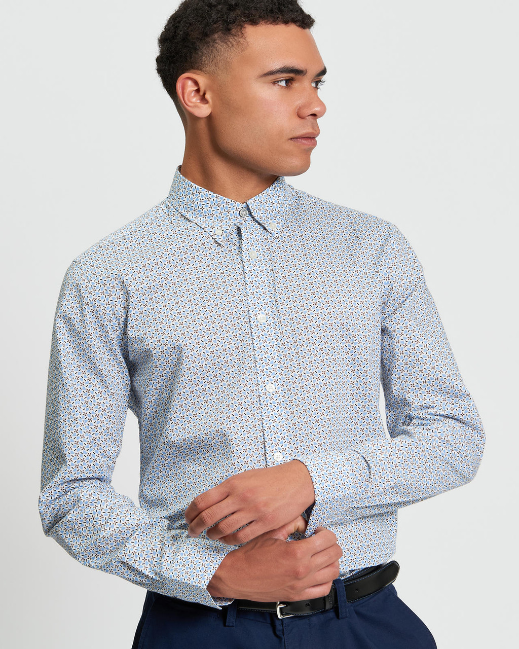 SPLIT GEO PRINT in Pale Blue