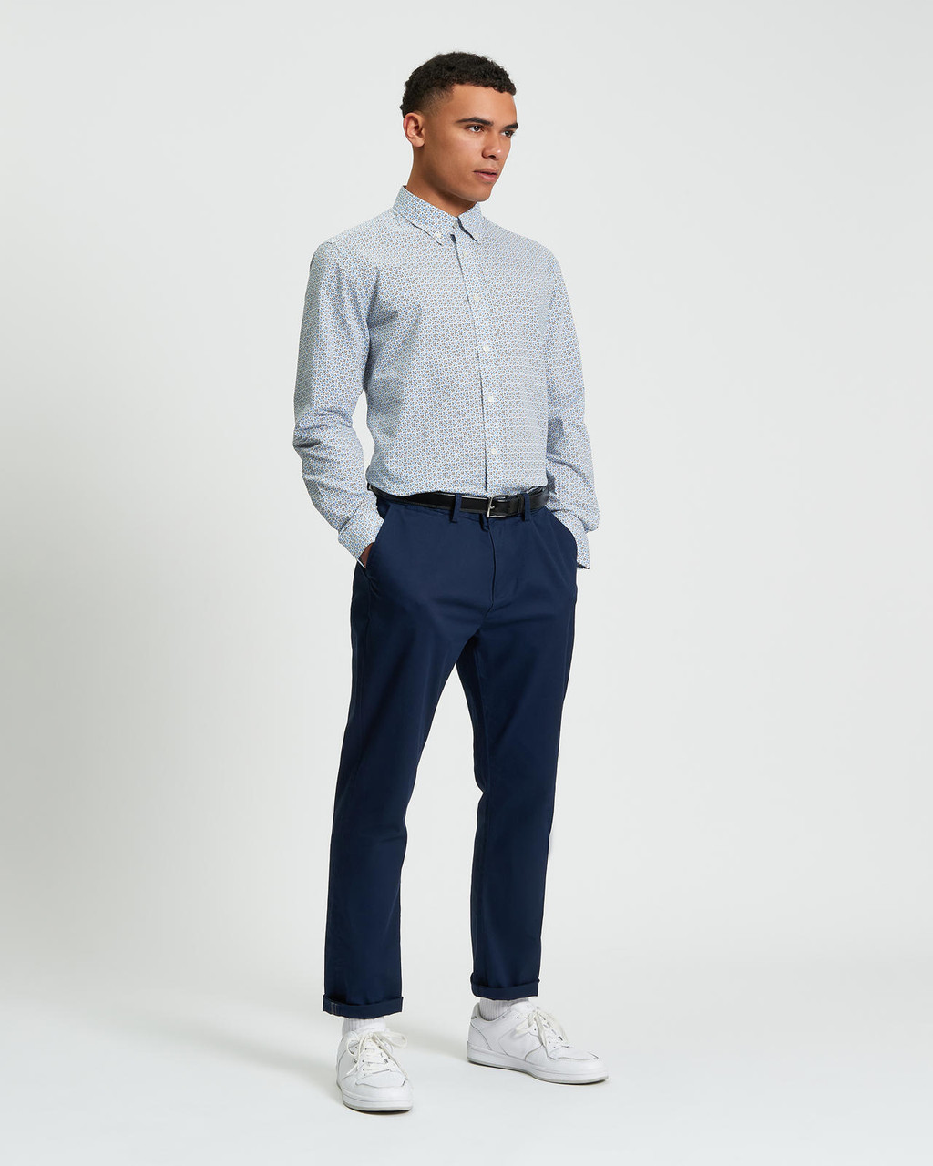 SPLIT GEO PRINT in Pale Blue