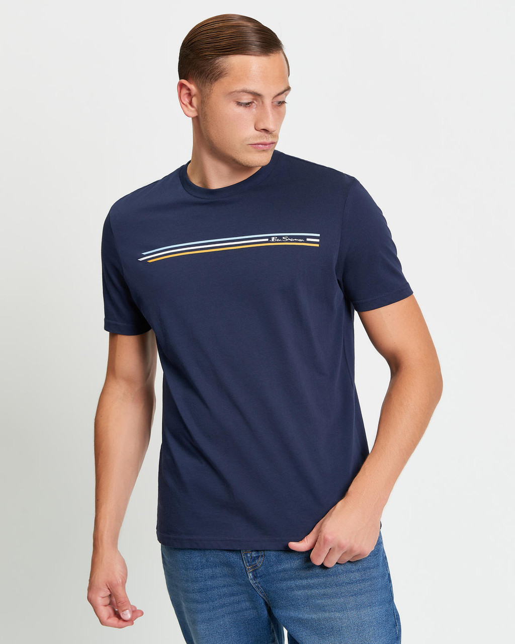 Core Stripe Tee in Dark Navy