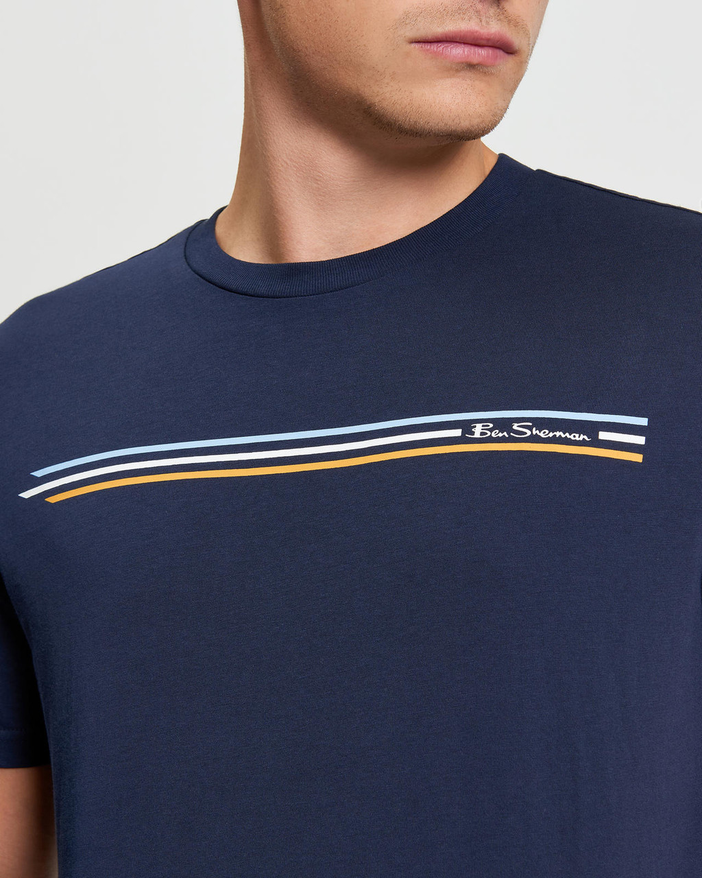 Core Stripe Tee in Dark Navy