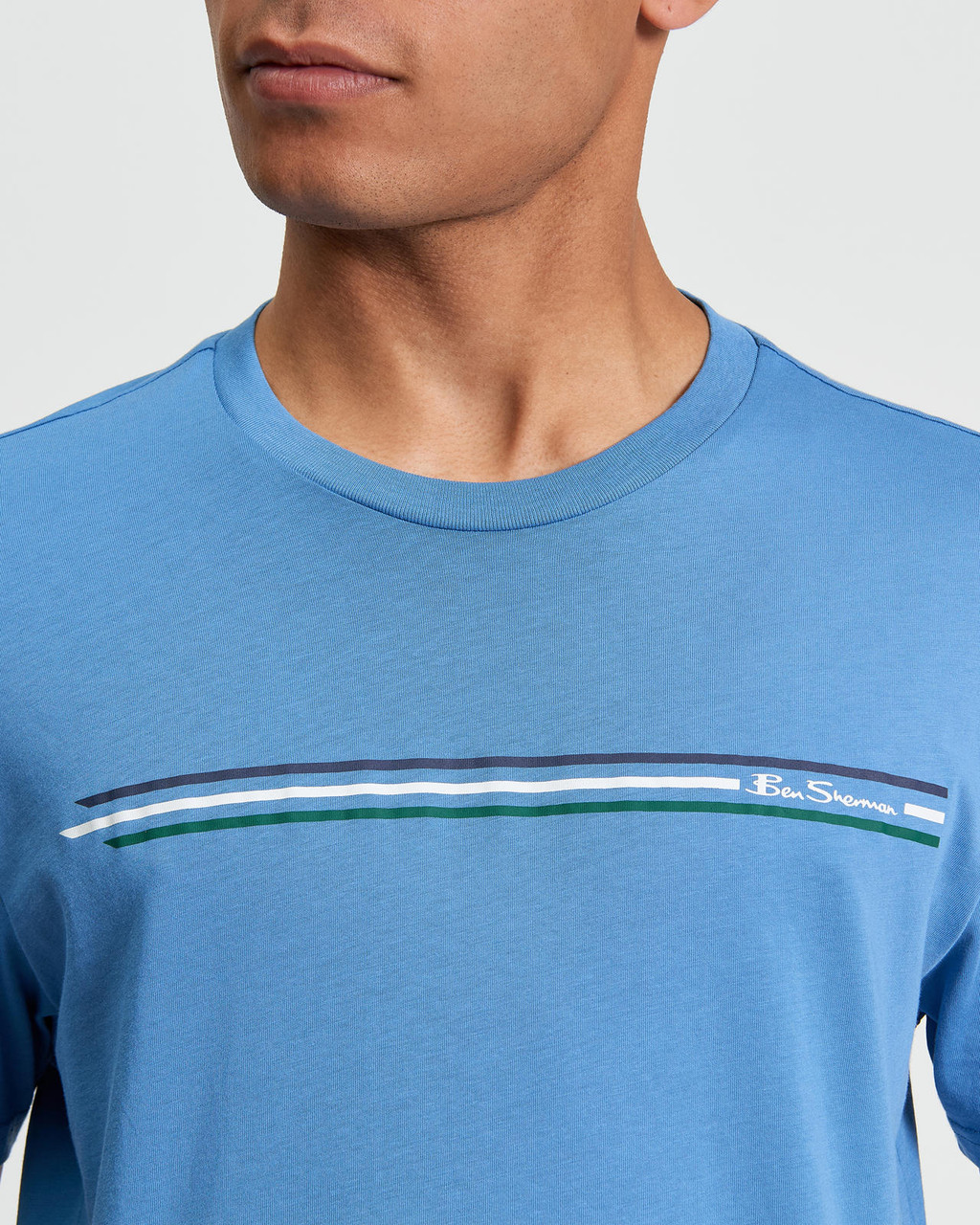 Core Stripe Tee in Riviera Blue