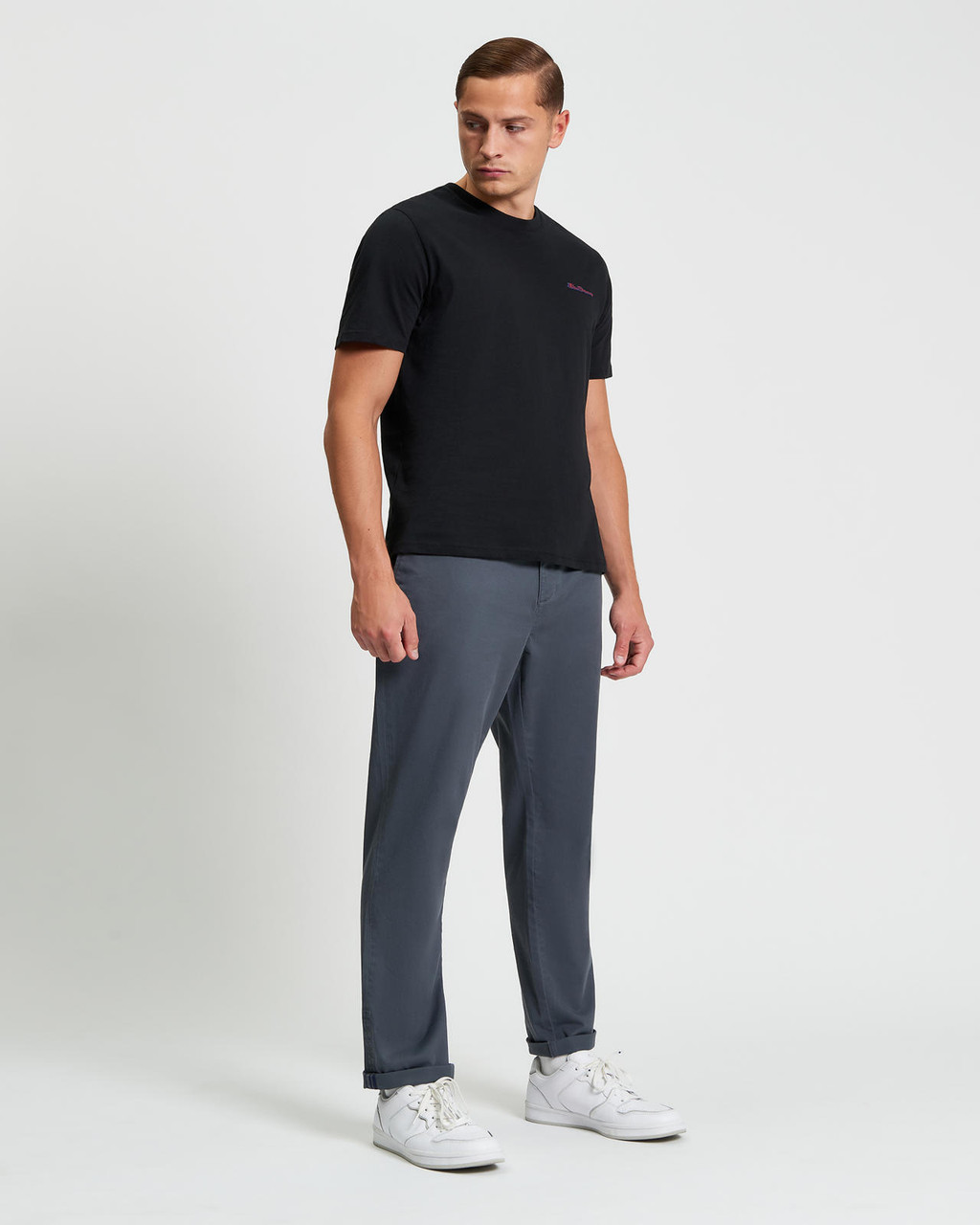 Signature Classic Slim Stretch Chino in Slate