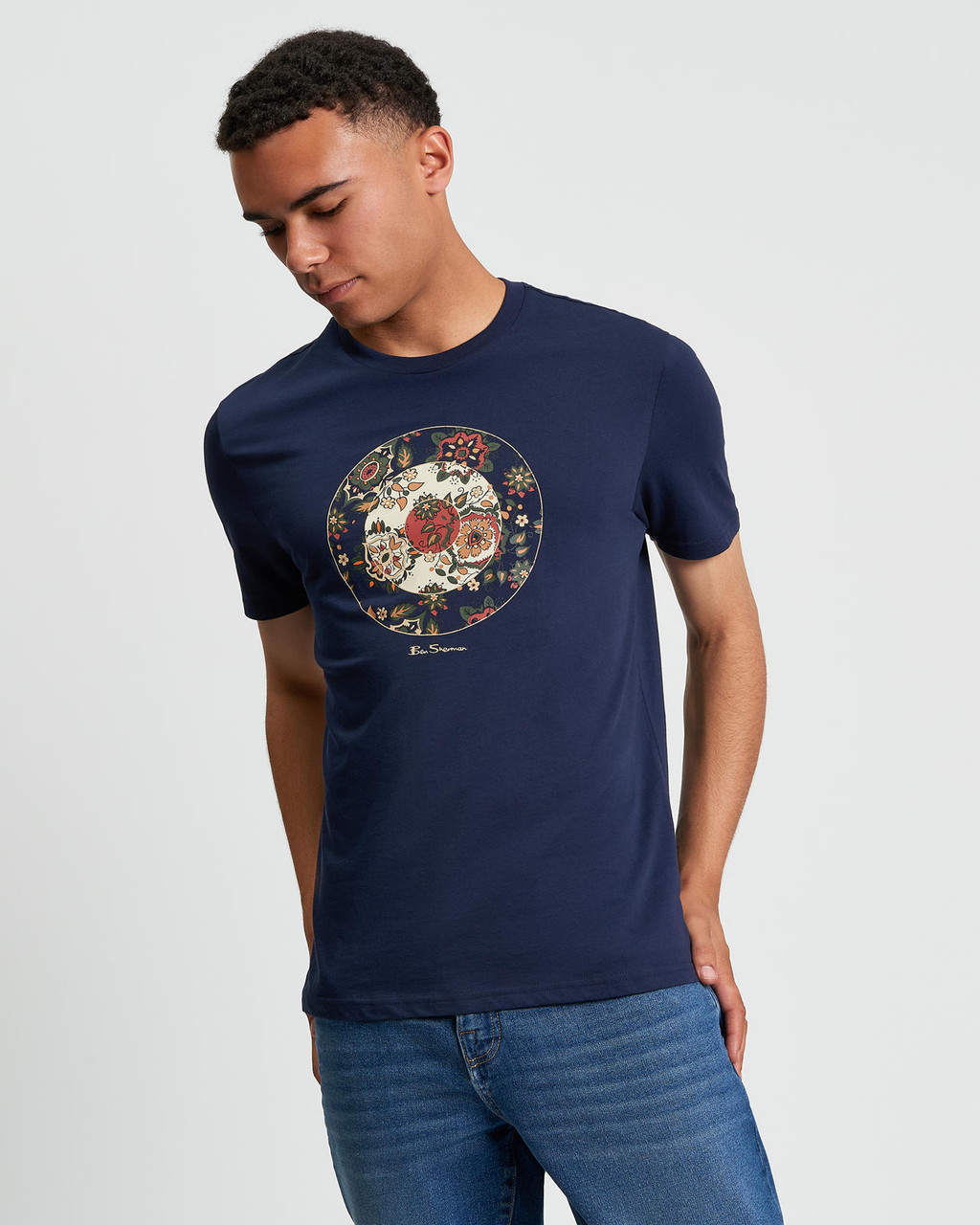 Floral Target in Dark Navy