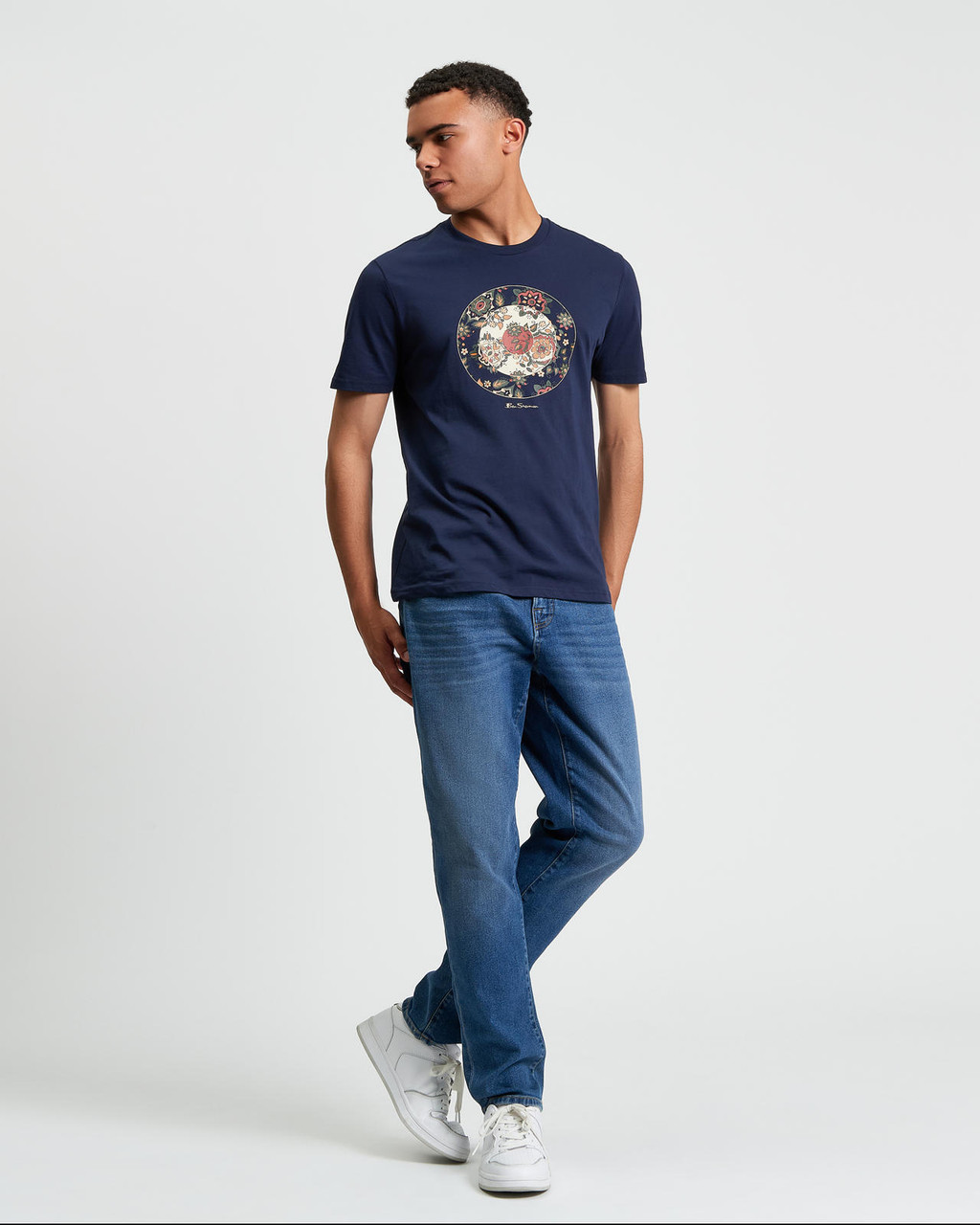 Floral Target in Dark Navy