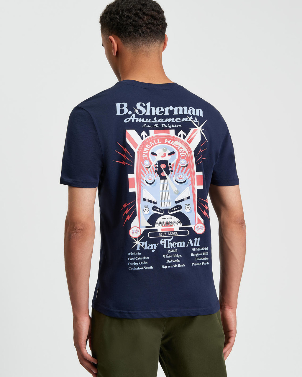 Pinball Tour Tee in Dark Navy