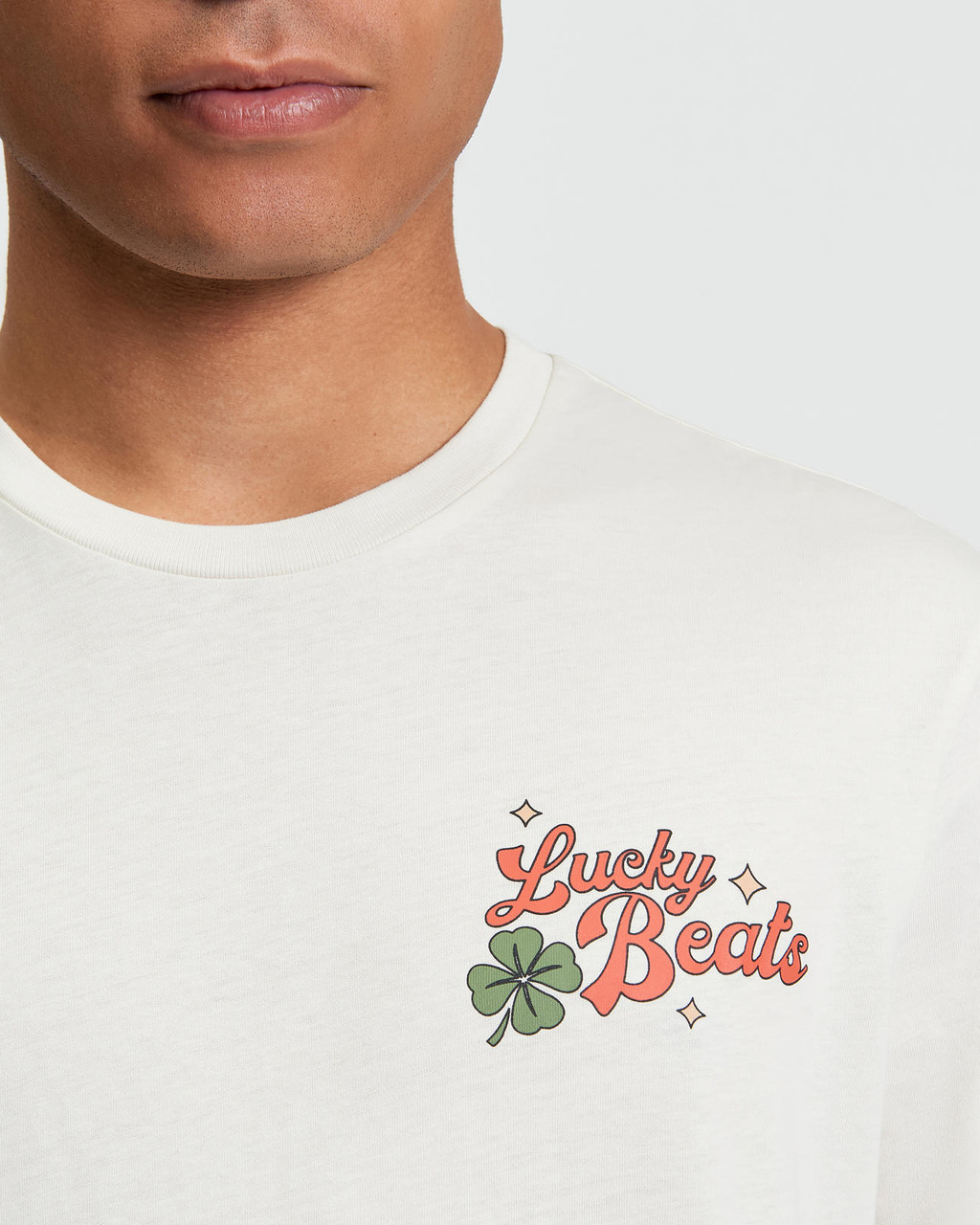 Lucky Beats Tee in Snow White