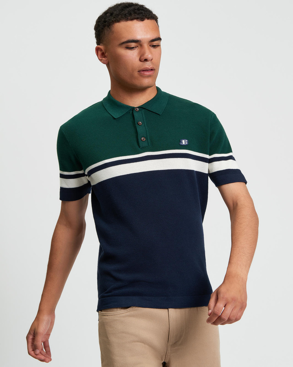 SPORT BLOCK POLO in Dark Navy