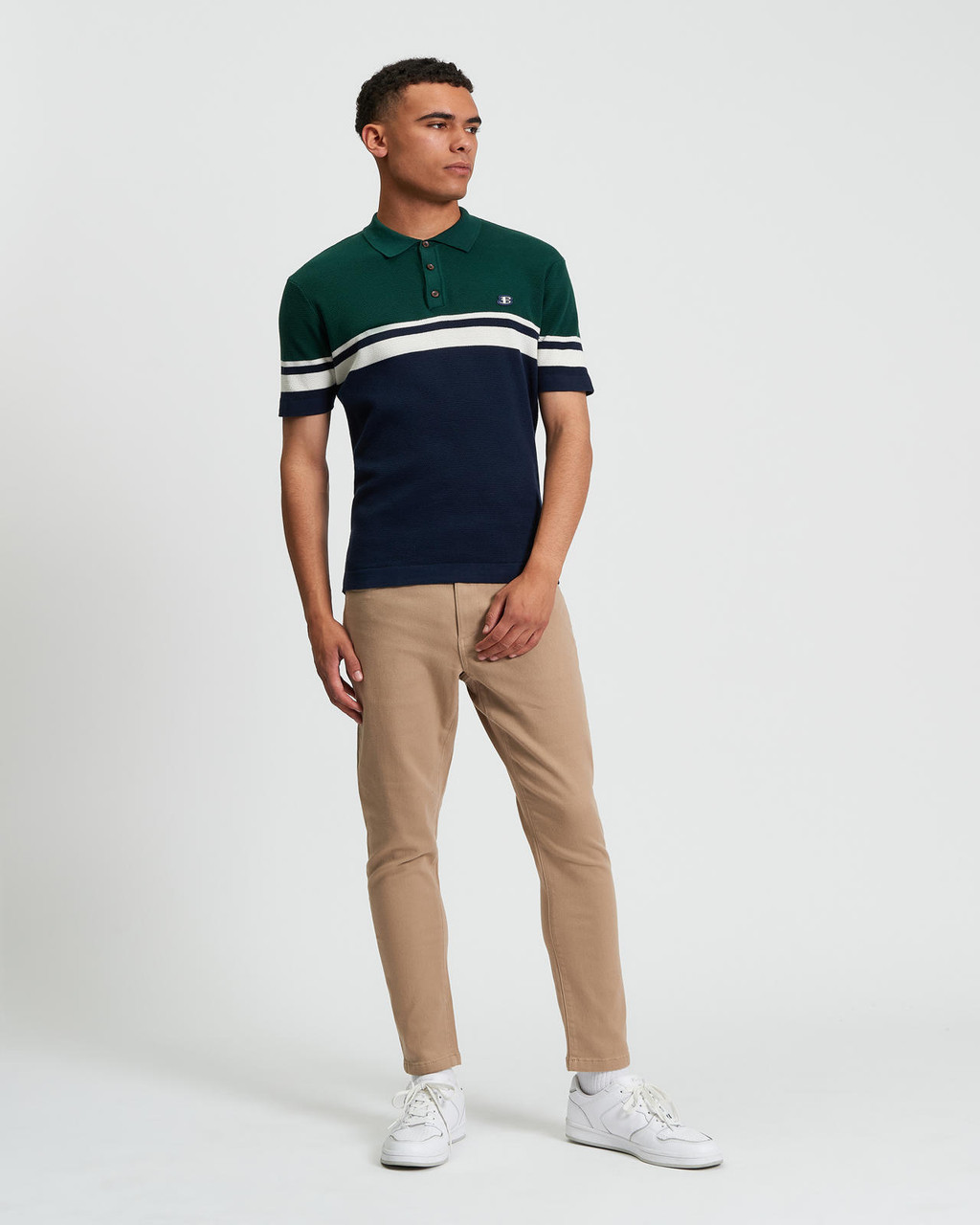 SPORT BLOCK POLO in Dark Navy