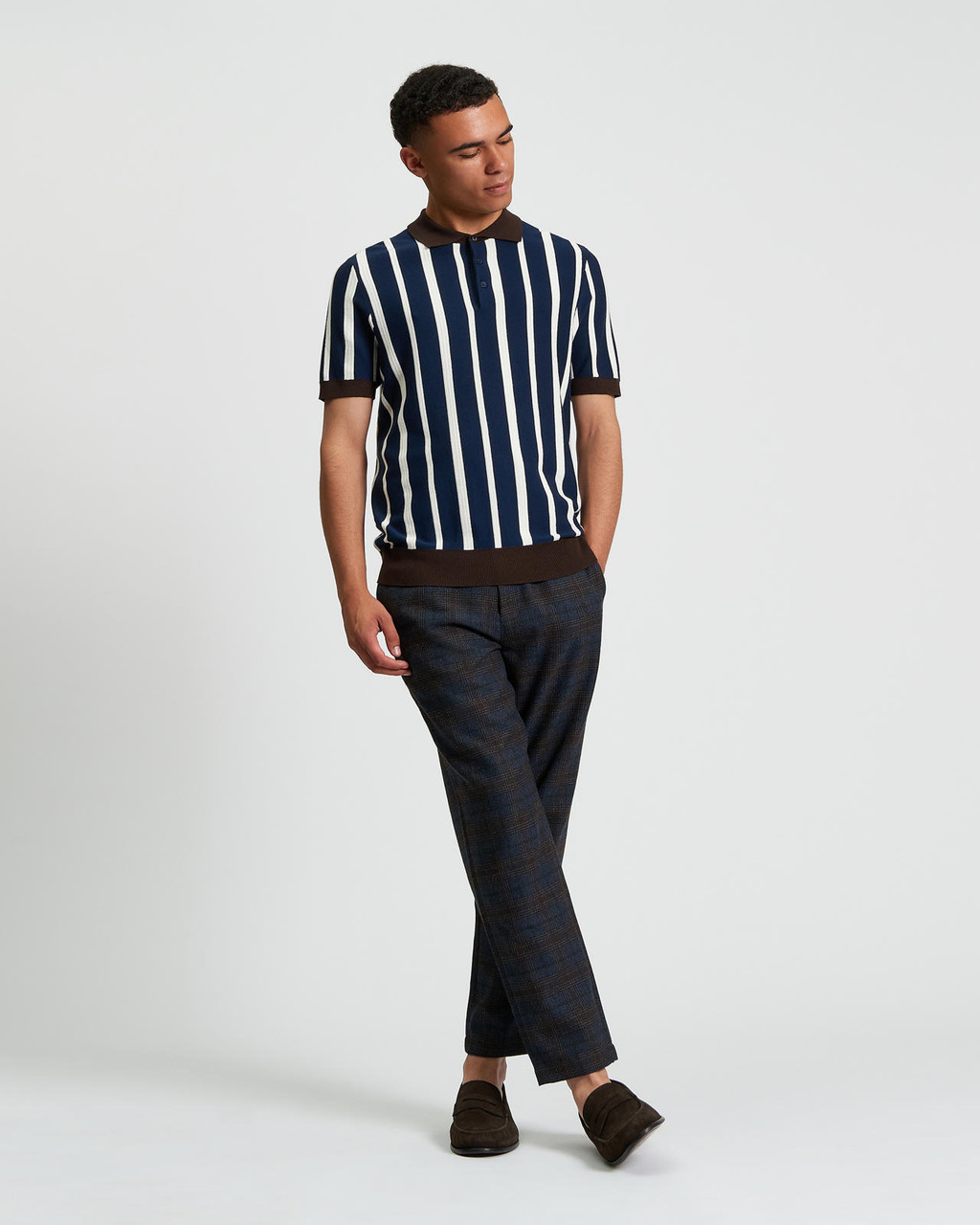 RAISED STRIPE POLO in Dark Navy
