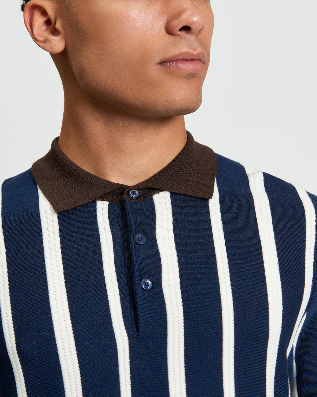 RAISED STRIPE POLO in Dark Navy
