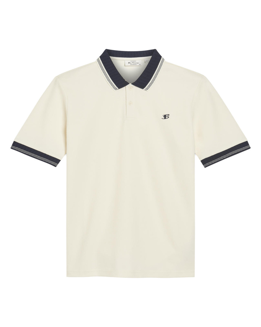 Trim Block Polo in Snow White